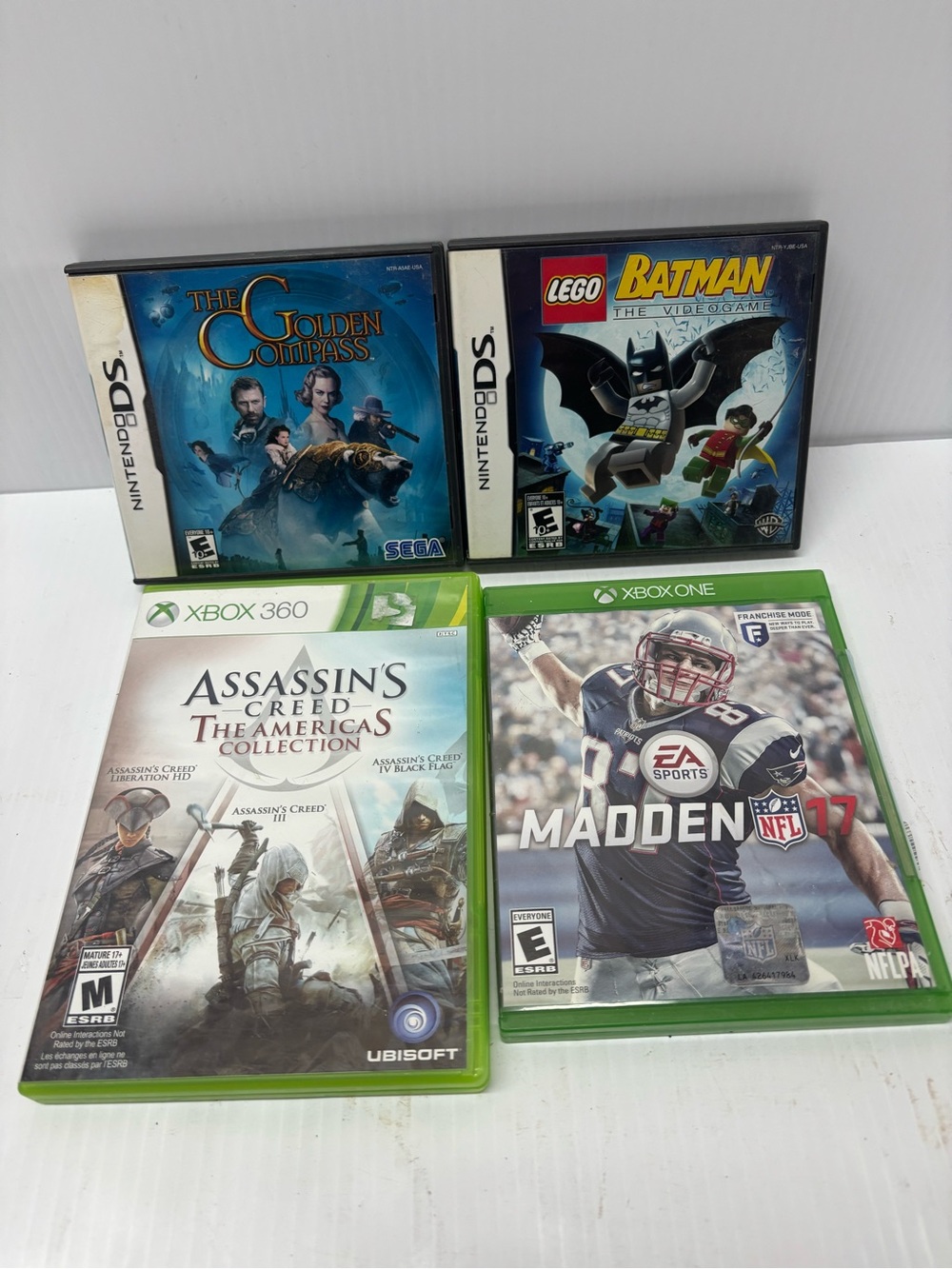 Lot of 4 Games – Nintendo DS & Xbox LEGO Ninjago Madden, Assassin's Creed